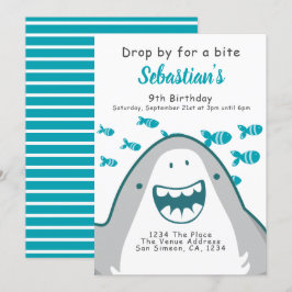 Invitación Partido de cumpleaños personalizado de los tiburon