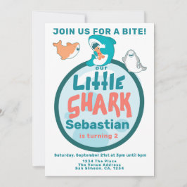 Invitación Partido de cumpleaños personalizado de los tiburon