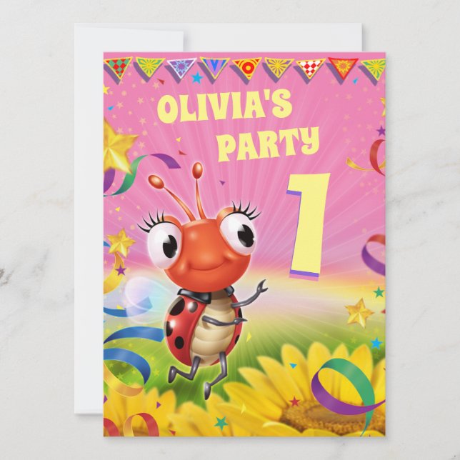 Invitación Partido de Cumpleaños personalizado invita a chica (Anverso)