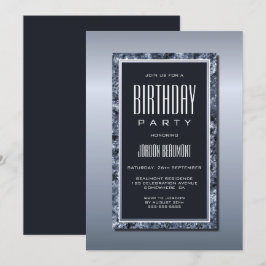 Invitación Partido de cumpleaños plateado moderno