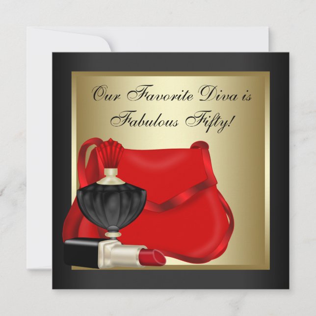 Invitación Partido de Cumpleaños Red Black y Gold (Anverso)