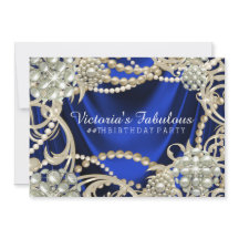 Partido de Cumpleaños Royal Blue Pearl Glam