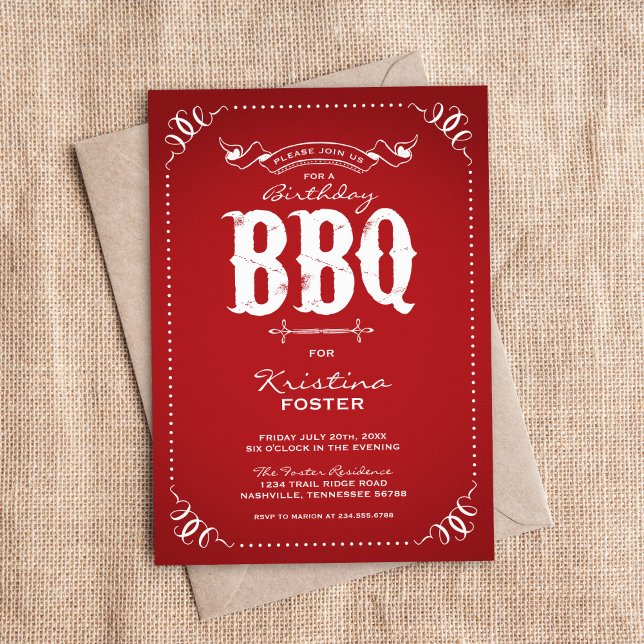 Invitación Partido de Cumpleaños Ruso Rojo BBQ (Subido por el creador)