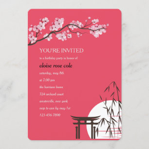 Invitación Partido de Cumpleaños Sakura de Japón