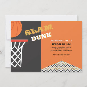 Invitación Partido de cumpleaños Slam Dunk