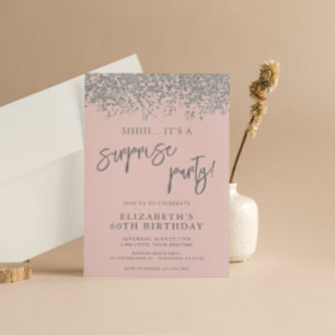 Invitación Partido de cumpleaños sorpresa Cualquier edad rosa