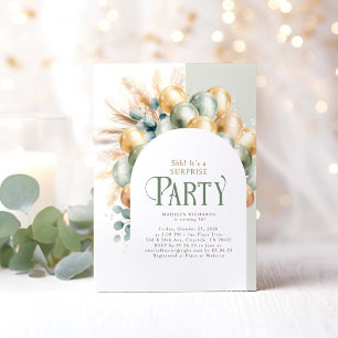 Invitación Partido de cumpleaños sorpresa Sage and Gold Boho