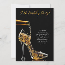 Invitación Partido de Cumpleaños-Stiletto con Bubbly