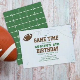 Invitación Partido de Cumpleaños Tiempo de Partida Simple Fút