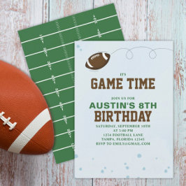 Invitación Partido de Cumpleaños Tiempo de Partida Simple Fút