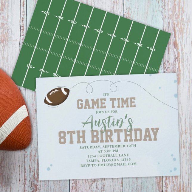 Invitación Partido de Cumpleaños Tiempo de Partida Simple Fút (Subido por el creador)