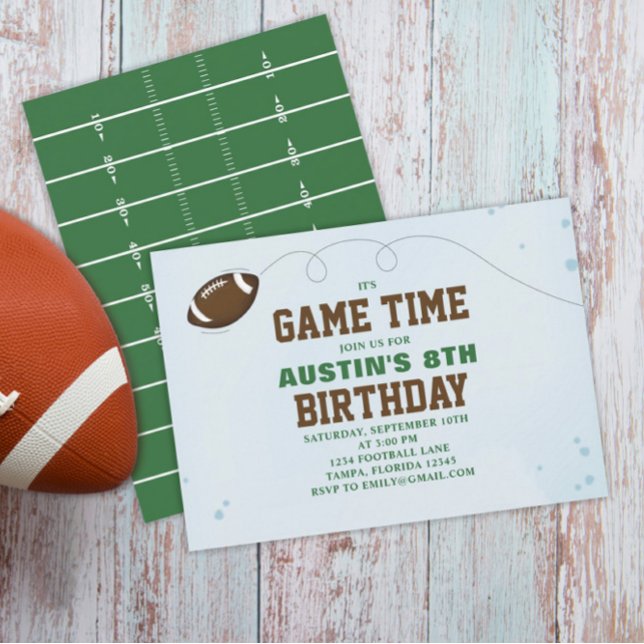 Invitación Partido de Cumpleaños Tiempo de Partida Simple Fút (Subido por el creador)