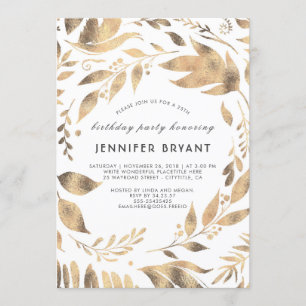 Invitación Partido de cumpleaños "White and Gold" deja a Laur