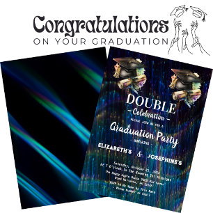Invitación Partido de Doble Graduación 2025 de Neon Two Gradu