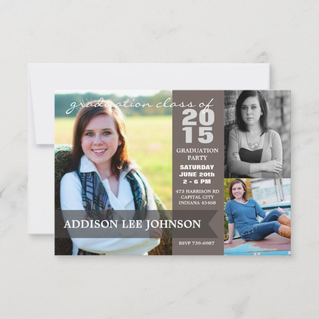 Invitación Partido de Graduación 2015 - Collage de banners el (Anverso)