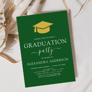 Invitación Partido de Graduación 2023 Oro verde moderno elega