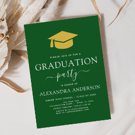 Invitación Partido de Graduación 2024 Oro verde moderno elega
