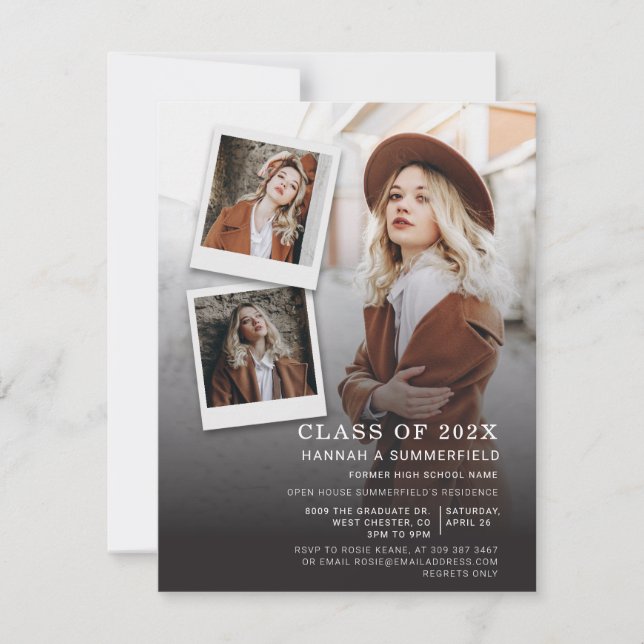 Invitación Partido de Graduación 4 Fotos Open House 2024 Grad (Anverso)