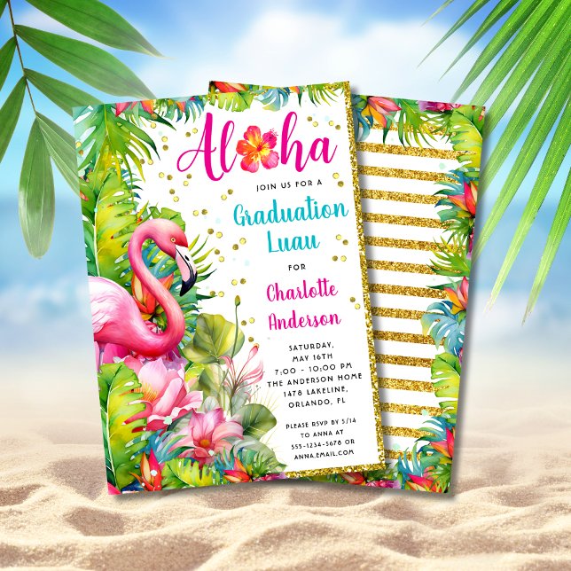 Invitación Partido de Graduación Aloha Tropical Luau (Subido por el creador)