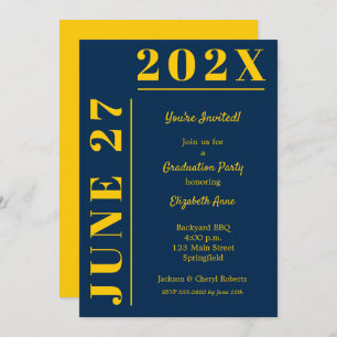 Invitación Partido de Graduación Amarillo y Azul