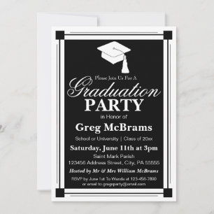 Invitación Partido de Graduación Art Deco