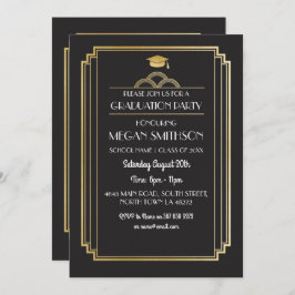 Invitación Partido de Graduación Art Déco invita a Gatsby al