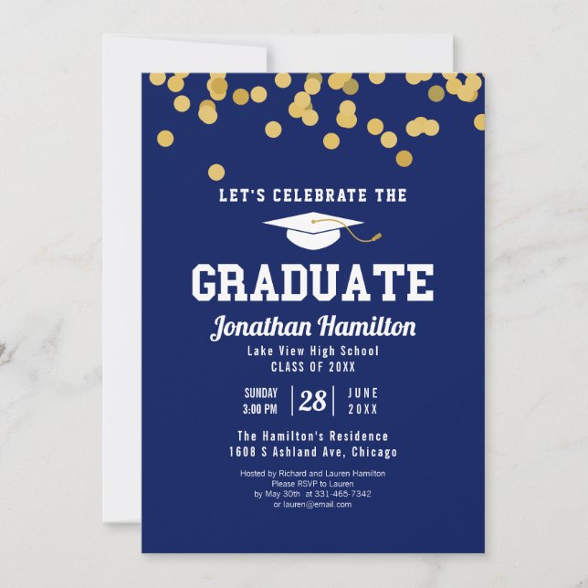 Invitación Partido de Graduación Azul de la Escuela Secundari (Anverso)