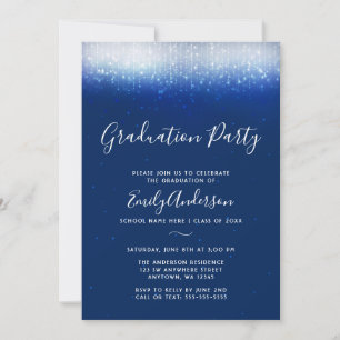 Invitación Partido de Graduación Azul de la Marina Glam