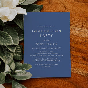 Invitación Partido de Graduación Azul de moda