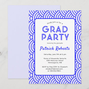 Invitación Partido de Graduación Azul de Simplicidad Moderna