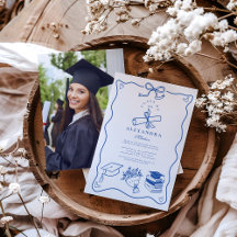 Partido de Graduación Azul Ilustrado A Mano