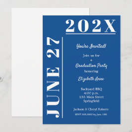 Invitación Partido de Graduación Azul y Blanco