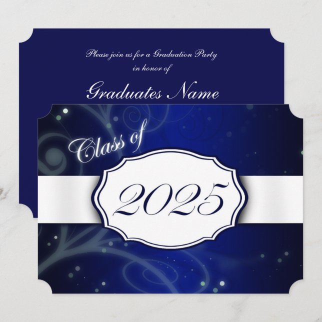 Invitación Partido de Graduación Azul y Blanco 2025 (Anverso / Reverso)