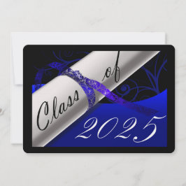 Invitación Partido de Graduación Azul y Negro