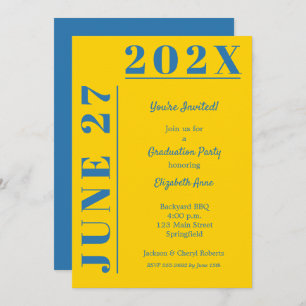 Invitación Partido de Graduación Azul y Oro
