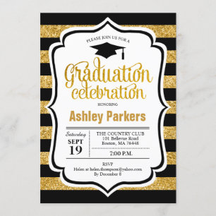 Invitación Partido de Graduación - Bandas negras de oro