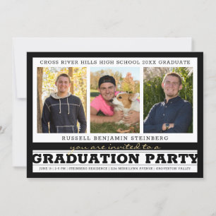 Invitación Partido de Graduación Bandas Negrita 4 Fotografía