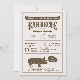 Invitación Partido de Graduación BBQ o cualquier Fiesta de ce