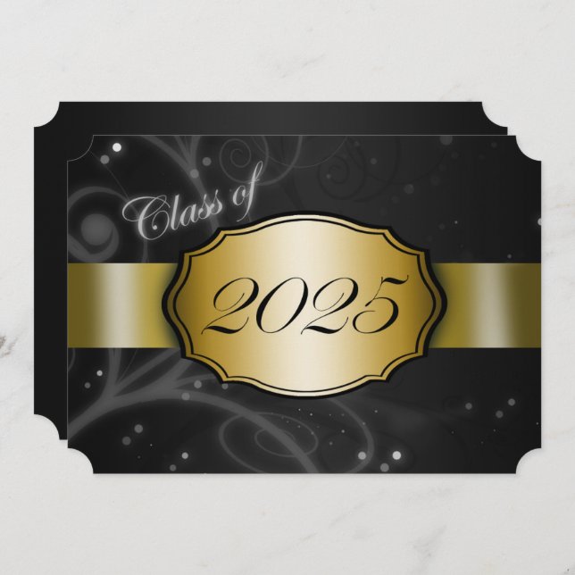 Invitación Partido de Graduación Black and Gold 2025 (Anverso / Reverso)