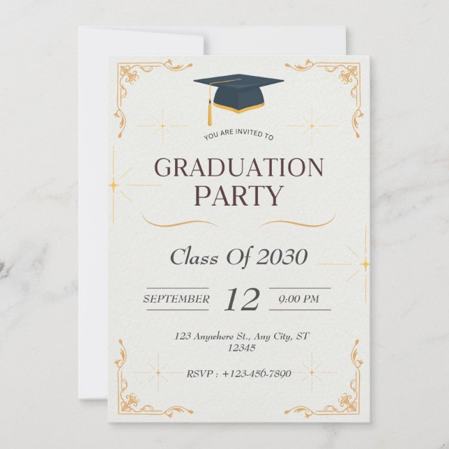 Invitación Partido de Graduación Blanca (Anverso)