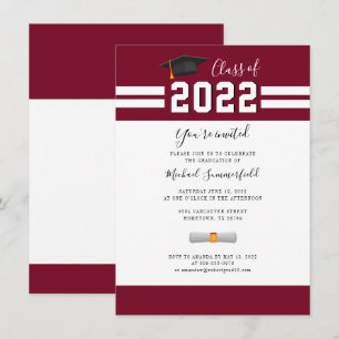Invitación Partido de Graduación Blanca de Borgoña de 2025