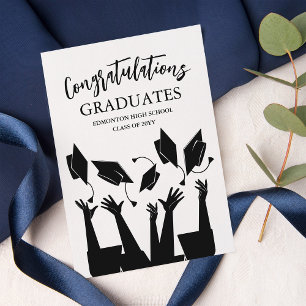 Invitación Partido de Graduación Blanca de Capa de Guión Mode