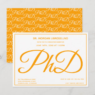 Invitación Partido de Graduación Blanca Naranja
