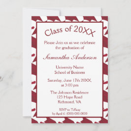 Invitación Partido de Graduación Blanca y Borgoña