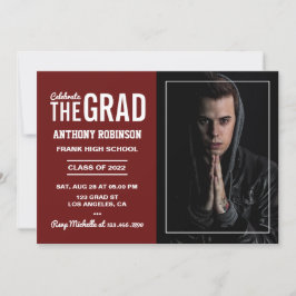 Invitación Partido de Graduación Blanca y Marrón