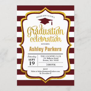 Invitación Partido de Graduación - Blanco de oro marrón