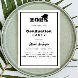 Invitación Partido de graduación blanco negro 2025