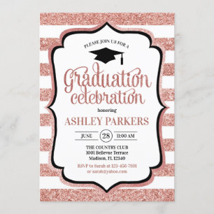 Invitación Partido de Graduación - Blanco Oro Rosa