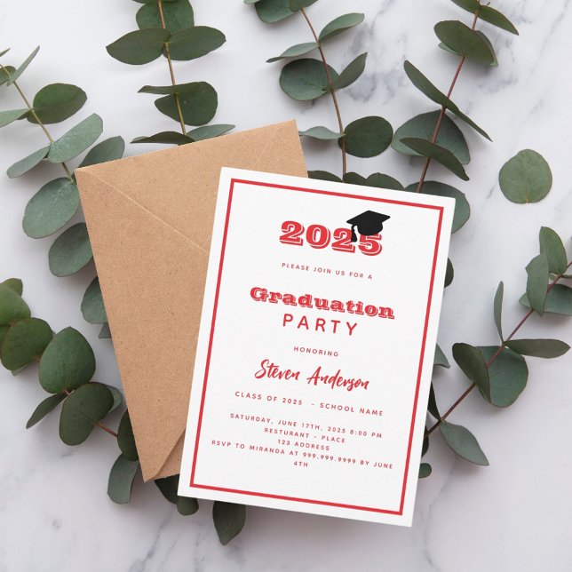 Invitación Partido de Graduación blanco rojo 2025 (Subido por el creador)