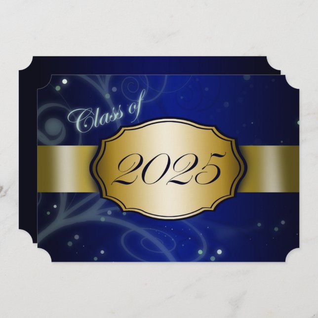 Invitación Partido de Graduación Blue and Gold 2025 (Anverso / Reverso)